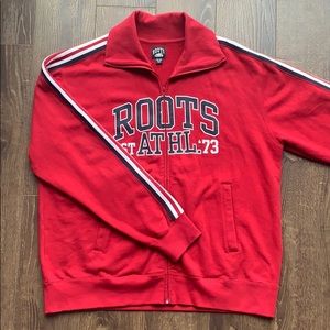 Red Roots Zip Up Sweater